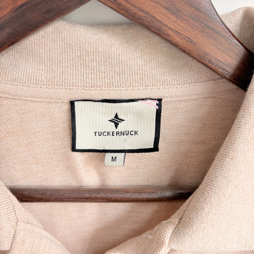 Tuckernuck Sandstone Pique May Polo Shirt Dress Medium Long Sleeve Polo Beige - Picture 10 of 11